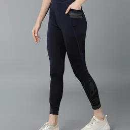 sharktribe Solid Women Dark Blue Tights-picture-48