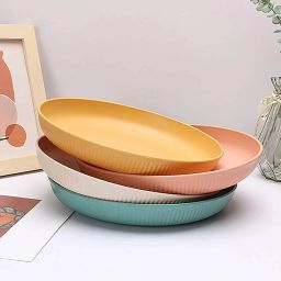 Lightweight Wheat Straw Plates, Unbreakable Deep Dinner Plates (4Pcs). Dinner Plate-4