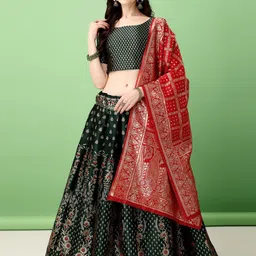 SWAMI STUDIO Ready to Wear Lehenga & Unstitched Blouse With Dupatta-picture-7