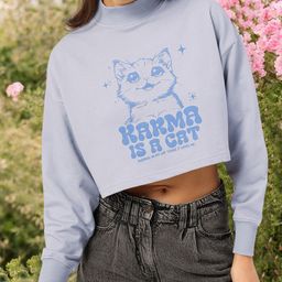 DressBerry Catsy Cute Printed Crop Sweatshirt-image-91