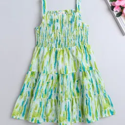The Magic Wand Girls Cotton Printed Shoulder Straps Fit & Flare Dress-image-95