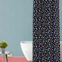 ArtzFolio Black & Blue Printed Waterproof Shower Curtain-picture-17