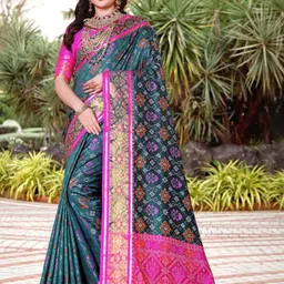 jayant creation Blue Silk Blend Patola Sarees-picture-39