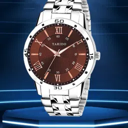 TARIDO Men Dial & Bracelet Style Straps Analogue Watch Men's Steel Chain TD4710 Brown-image-82