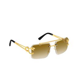 FUNGLASSES Unisex Rectangle Sunglasses with UV Protected Lens 5823 GOLD BROWN-image-75