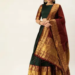 Mr Y Semi-Stitched Lehenga & Unstitched Blouse With Dupatta-picture-28