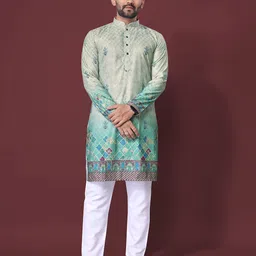 Moda Rapido Ethnic Motifs Embroidered Thread Work Mandarin Collar Straight Kurta-picture-19