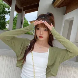 KPOP Women V-Neck Long Sleeves Top-picture-9