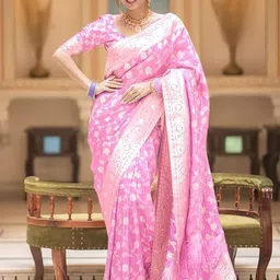 AMRUTKALA SAREES Ethnic Motifs Woven Design Banarasi Saree-image-97