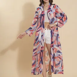 all about you Abstract Printed Long Shrug image 3