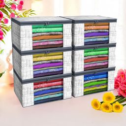 Kuber Industries Grey Set of 6 Regular Drawer Organiser Organisers-14