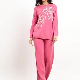 SALT ATTIRE Liana Floral Embroidered Top With Trousers-image-90