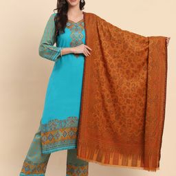 La Vastraa Women Floral Woven Design Shawl-image-9