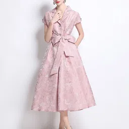JC Collection Women Floral Print Tie-Ups A-Line Midi Dress-image-96