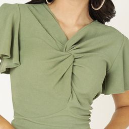 CORSICA Flutter Sleeve Crop Top image 5