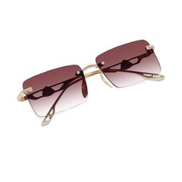 Arzonai Unisex Brown UV Protected Lens Metal Sunglasses-19
