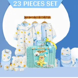 Little Surprise Box LLP Infants 23-Pcs Blue Rocket Newborn Baby Girl/Baby Boy Gift Hamper-image-13