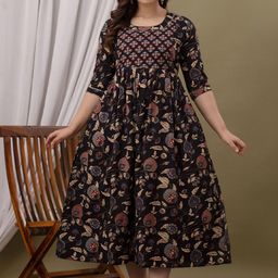 FEMARY Floral Print Maternity Maxi Dress-image-81