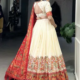 A TO Z CART Printed Ready to Wear Lehenga & Unstitched Blouse With Dupatta image 5
