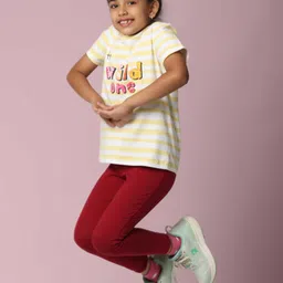 PILOLO Girls Striped Round Neck Cotton T-shirt-picture-29