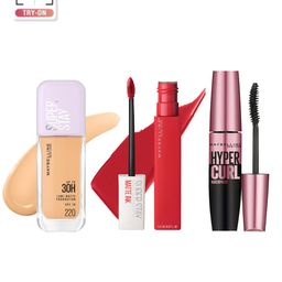 Maybelline Set of Hypercurl Mascara + Lumi-Matte Foundation + SuperStay Matte Ink Lipstick-image-32