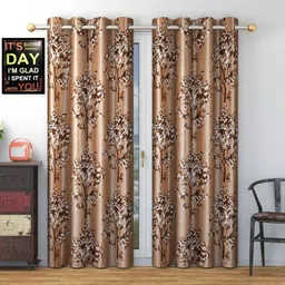AADI TRADERS Brown & White 2 Pieces Floral Printed Door Blinds-27