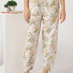Mystere Paris Women Botanical Bloom Aesthetic Printed Comfy Lounge Pants-picture-10