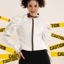 TANDUL Women Lightweight Crop Bomber with Patchwork Jacket-11