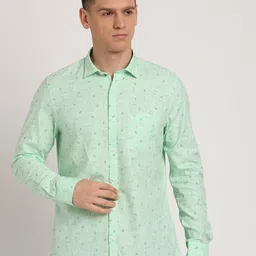 Turtle Men Relaxed Slim Fit Opaque Printed Casual Shirt-image-93