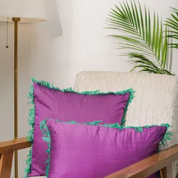 India Circus by Krsnaa Mehta Purple & Green Rectangle Cushion Covers-image-93
