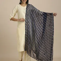 Dupatta Bazaar Leheriya Embroidered Dupatta With Gotta Patti-15