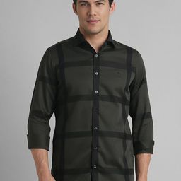 SIMON CARTER LONDON Men Spread Collar Tartan Checked Cotton Slim Fit Casual Shirt-image-26