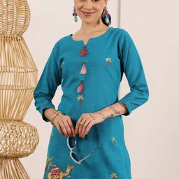 Lative Colours of Fashion Embroidered Tunic & Trouser Co-Ord Set-picture-13