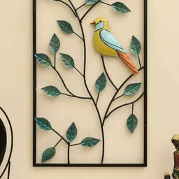 vedas Mystical India Black & Blue W-Banko Birds Metal Wall Decor-image-10