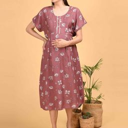 GOLDSTROMS Floral Print Maternity A-Line Midi Dress-picture-47