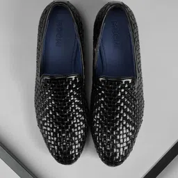 Mochi Men Textured Formal Slip-Ons-picture-23