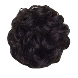 EL CABELL Halo Curly Bun Hair Extension Brown-image-2