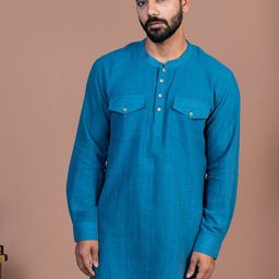 Inkriti Men Handloom Organic Cotton Pathani Kurta-image-18