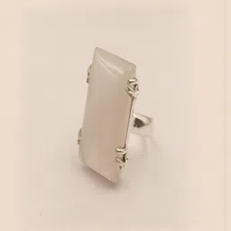 Shrim jewels German Silver Rose Quartz Studded Adjustable Oxidised Finger Ring-picture-29