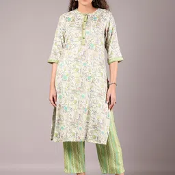 V-Mart Women Floral Printed Kurta with Trousers-image-1