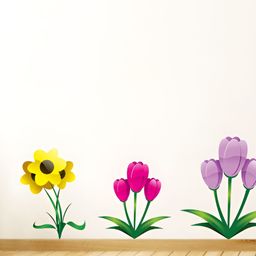 LANSTICK Printed Flowers Deer Wall Sticker-image-39