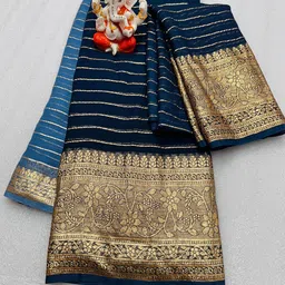 PAYAL CREATION Woven Design Zari Pure Georgette Maheshwari Saree-image-38