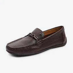 Monte Carlo Men Textured Genuine Leather Formal Loafers-10