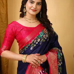 KALINI Woven Design Kalamkari Sungudi Saree-image-31