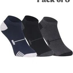 HEBTROCO Unisex Pack of 3 Cotton Ankle Length Socks-picture-29