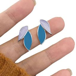 FIMBUL Silver Plated Leaf Shaped Studs image 4