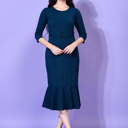 Attire Empire Women Drop-Waist Midi Dress-image-82