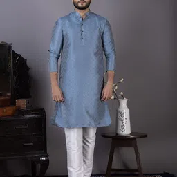 DEVOILER Men Jacquard Kurta-image-66