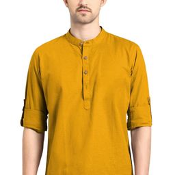 BHUVIKOO Men Yellow Kurtas-image-127