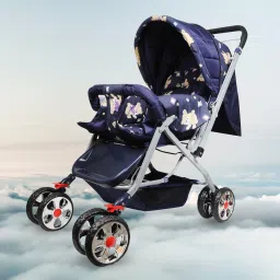 PRAM FOR KIDS STROLLER FOR KIDS BABY PRAM Twin Strollers & Prams SKY-3005 blue Twin Strollers & Prams-12